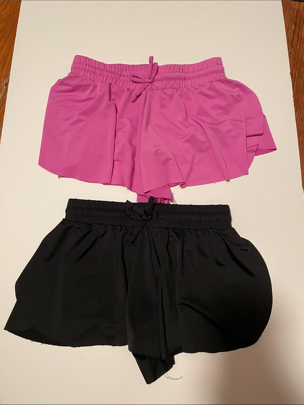 Btween Active Girls Size 5 Elastic Waist Drawstring Skorts Pink & Black Set of 2